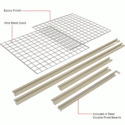 Global Industrial™ Additional Level For 72"W x 24"D High Capacity Rack Wire Deck - Tan -Shelving Sales Store 581100IN 1wco