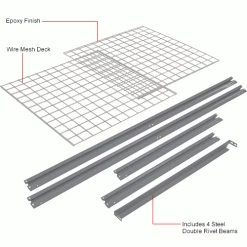 Global Industrial™ Additional Level For 72"W x 48"D High Capacity Rack Wire Deck - Gray -Shelving Sales Store 581102GYIN 1wco