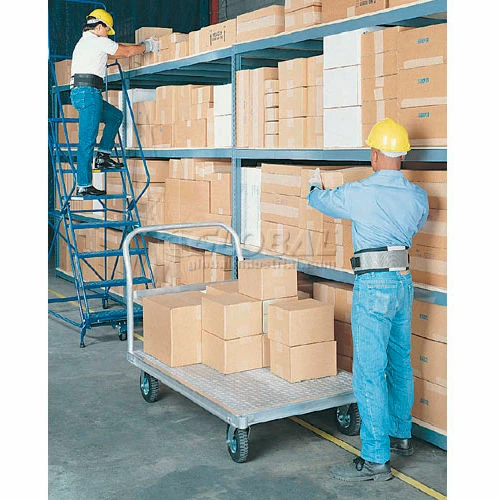 Global Industrial Wide Span Rack 48Wx36Dx60H, 3 Shelves Wood Deck 1200 Lb Cap. Per Level, Gray 2 Global Industrial Wide Span Rack 48Wx36Dx60H, 3 Shelves Wood Deck 1200 Lb Cap. Per Level, Gray - Image 2