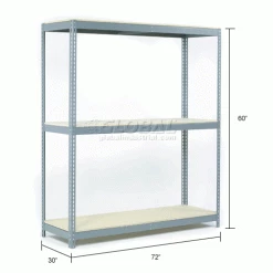 Global Industrial Wide Span Rack 72Wx30Dx60H, 3 Shelves Wood Deck 900 Lb Cap. Per Level, Gray 28 Global Industrial Wide Span Rack 72Wx30Dx60H, 3 Shelves Wood Deck 900 Lb Cap. Per Level, Gray -Shelving Sales Store 601244 dim