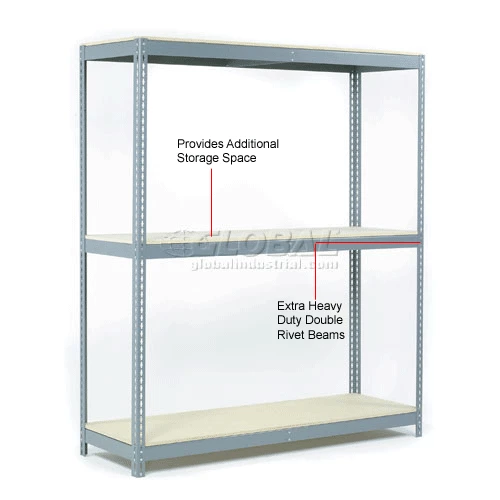 Global Industrial Additional Level For Wide Span Rack 96"W x 48"D Wood Deck 800 Lb Capacity - Gray 10 Global Industrial Additional Level For Wide Span Rack 96"W x 48"D Wood Deck 800 Lb Capacity - Gray - Image 10