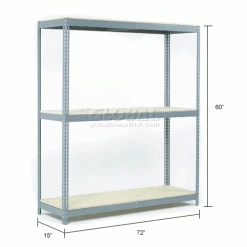 Global Industrial Wide Span Rack 72Wx15Dx96H, 3 Shelves Wood Deck 900 Lb Cap. Per Level, Gray 26 Global Industrial Wide Span Rack 72Wx15Dx96H, 3 Shelves Wood Deck 900 Lb Cap. Per Level, Gray -Shelving Sales Store 601759 dim