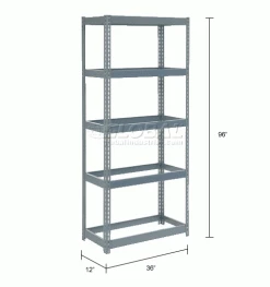 Global Industrial Extra Heavy Duty Shelving 36"W x 12"D x 96"H With 5 Shelves, No Deck, Gray 30 Global Industrial Extra Heavy Duty Shelving 36"W x 12"D x 96"H With 5 Shelves, No Deck, Gray -Shelving Sales Store 601872H dim