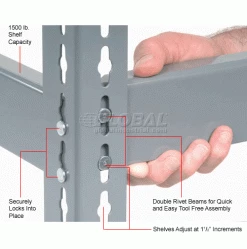 Global Industrial Extra Heavy Duty Shelving 36"W x 24"D x 72"H With 4 Shelves, No Deck, Gray 27 Global Industrial Extra Heavy Duty Shelving 36"W x 24"D x 72"H With 4 Shelves, No Deck, Gray -Shelving Sales Store 601873 2wco 7
