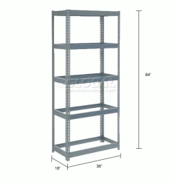 Global Industrial™ Extra Heavy Duty Shelving 36"W x 18"D x 84"H With 5 Shelves, No Deck -Shelving Sales Store 601873 dim