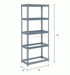 Global Industrial™ Extra Heavy Duty Shelving 36"W x 24"D x 96"H With 5 Shelves, No Deck 30 Global Industrial™ Extra Heavy Duty Shelving 36"W x 24"D x 96"H With 5 Shelves, No Deck -Shelving Sales Store 601874H dim