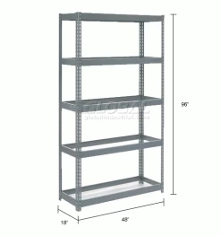 Global Industrial™ Extra Heavy Duty Shelving 48"W x 18"D x 96"H With 5 Shelves, No Deck 30 Global Industrial™ Extra Heavy Duty Shelving 48"W x 18"D x 96"H With 5 Shelves, No Deck -Shelving Sales Store 601876H dim