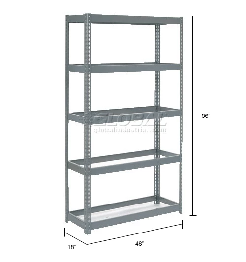 Global Industrial™ Extra Heavy Duty Shelving 48"W x 18"D x 96"H With 5 Shelves, No Deck 15 Global Industrial™ Extra Heavy Duty Shelving 48"W x 18"D x 96"H With 5 Shelves, No Deck - Image 15