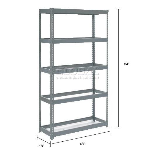 Global Industrial™ Extra Heavy Duty Shelving 48"W x 18"D x 84"H With 5 Shelves, No Deck 15 Global Industrial™ Extra Heavy Duty Shelving 48"W x 18"D x 84"H With 5 Shelves, No Deck - Image 15