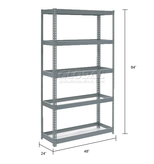 Global Industrial™ Extra Heavy Duty Shelving 48"W x 24"D x 84"H With 5 Shelves, No Deck 15 Global Industrial™ Extra Heavy Duty Shelving 48"W x 24"D x 84"H With 5 Shelves, No Deck - Image 15