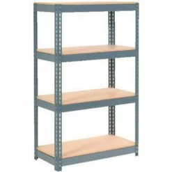 Global Industrial Extra Heavy Duty Shelving 36"W x 12"D x 60"H With 4 Shelves, Wood Deck, Gry