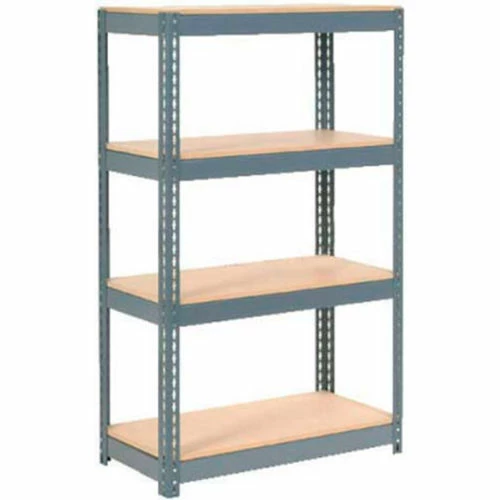 Global Industrial Extra Heavy Duty Shelving 36"W x 18"D x 72"H With 4 Shelves, Wood Deck, Gry 1 Global Industrial Extra Heavy Duty Shelving 36"W x 18"D x 72"H With 4 Shelves, Wood Deck, Gry