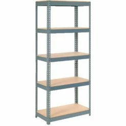 Global Industrial Extra Heavy Duty Shelving 36"W x 24"D x 84"H With 5 Shelves, Wood Deck, Gry