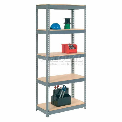 Global Industrial Extra Heavy Duty Shelving 36"W x 24"D x 84"H With 5 Shelves, Wood Deck, Gry 2 Global Industrial Extra Heavy Duty Shelving 36"W x 24"D x 84"H With 5 Shelves, Wood Deck, Gry - Image 2