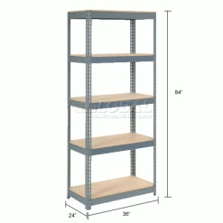 Global Industrial Extra Heavy Duty Shelving 36"W x 24"D x 84"H With 5 Shelves, Wood Deck, Gry 36 Global Industrial Extra Heavy Duty Shelving 36"W x 24"D x 84"H With 5 Shelves, Wood Deck, Gry -Shelving Sales Store 601886 dim