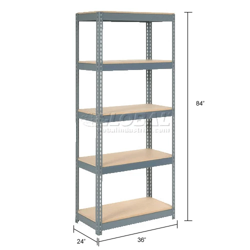 Global Industrial Extra Heavy Duty Shelving 36"W x 24"D x 84"H With 5 Shelves, Wood Deck, Gry 18 Global Industrial Extra Heavy Duty Shelving 36"W x 24"D x 84"H With 5 Shelves, Wood Deck, Gry - Image 18