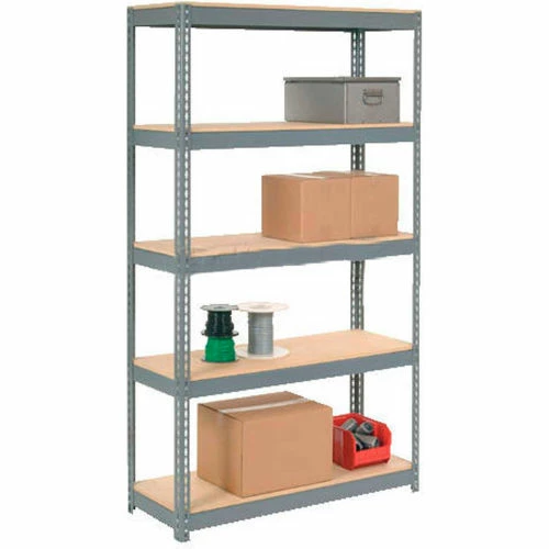 Global Industrial Extra Heavy Duty Shelving 48"W x 24"D x 96"H With 5 Shelves, Wood Deck, Gry 2 Global Industrial Extra Heavy Duty Shelving 48"W x 24"D x 96"H With 5 Shelves, Wood Deck, Gry - Image 2