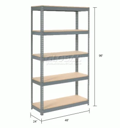 Global Industrial Extra Heavy Duty Shelving 48"W x 24"D x 96"H With 5 Shelves, Wood Deck, Gry 36 Global Industrial Extra Heavy Duty Shelving 48"W x 24"D x 96"H With 5 Shelves, Wood Deck, Gry -Shelving Sales Store 601889H dim