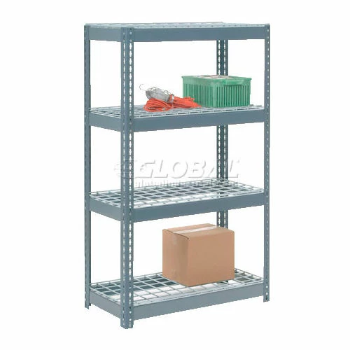 Global Industrial Extra Heavy Duty Shelving 36"W x 24"D x 72"H With 4 Shelves, Wire Deck, Gry 2 Global Industrial Extra Heavy Duty Shelving 36"W x 24"D x 72"H With 4 Shelves, Wire Deck, Gry - Image 2