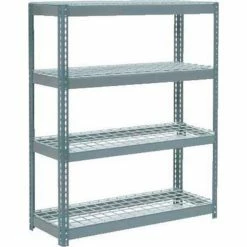 Global Industrial Extra Heavy Duty Shelving 48"W x 24"D x 60"H With 4 Shelves, Wire Deck, Gry