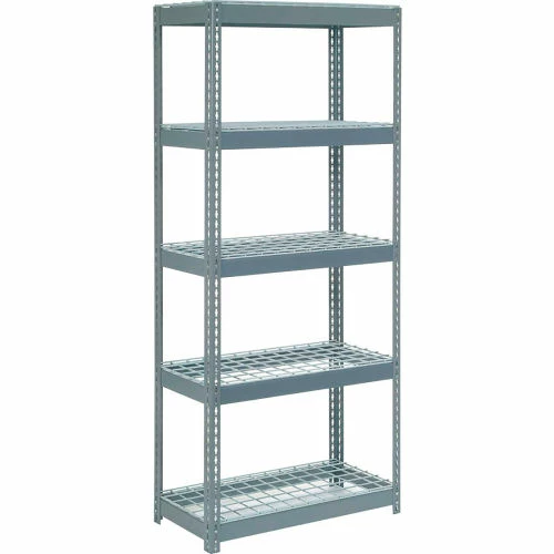Global Industrial Extra Heavy Duty Shelving 36"W x 12"D x 60"H With 5 Shelves, Wire Deck, Gry 1 Global Industrial Extra Heavy Duty Shelving 36"W x 12"D x 60"H With 5 Shelves, Wire Deck, Gry