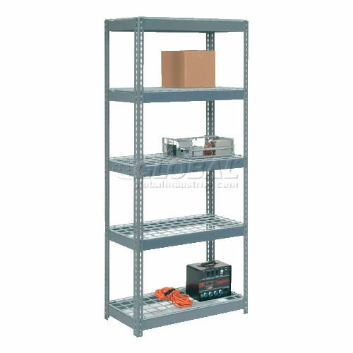 Global Industrial Extra Heavy Duty Shelving 36"W x 18"D x 84"H With 5 Shelves, Wire Deck, Gry 2 Global Industrial Extra Heavy Duty Shelving 36"W x 18"D x 84"H With 5 Shelves, Wire Deck, Gry - Image 2