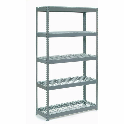 Global Industrial Extra Heavy Duty Shelving 48"W x 24"D x 60"H With 5 Shelves, Wire Deck, Gry 1 Global Industrial Extra Heavy Duty Shelving 48"W x 24"D x 60"H With 5 Shelves, Wire Deck, Gry