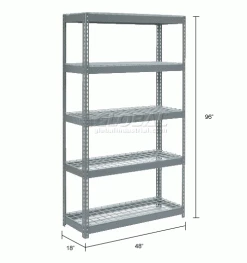 Global Industrial Extra Heavy Duty Shelving 48"W x 18"D x 84"H With 5 Shelves, Wire Deck, Gry 36 Global Industrial Extra Heavy Duty Shelving 48"W x 18"D x 84"H With 5 Shelves, Wire Deck, Gry -Shelving Sales Store 601900H dim