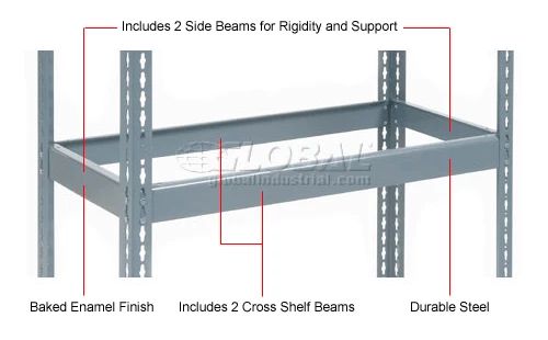 Global Industrial™ Additional Shelf Level Boltless 48"W x 18"D - Gray 6 Global Industrial™ Additional Shelf Level Boltless 48"W x 18"D - Gray - Image 6