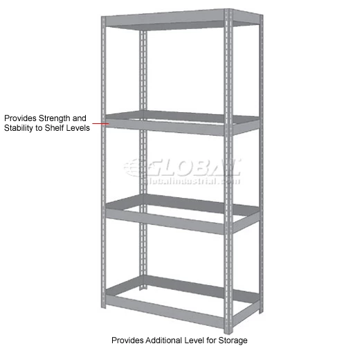 Global Industrial™ Additional Shelf Level Boltless 48"W x 24"D - Gray 7 Global Industrial™ Additional Shelf Level Boltless 48"W x 24"D - Gray - Image 7