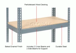 Global Industrial™ Additional Shelf Level Boltless Wood Deck 48"W x 18"D - Gray 20 Global Industrial™ Additional Shelf Level Boltless Wood Deck 48"W x 18"D - Gray -Shelving Sales Store 601909 1wco 7