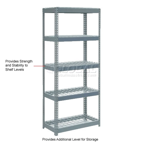Global Industrial Additional Shelf Level Boltless Wire Deck 48"Wx18"D, 1500 lbs. Capacity, GRY 7 Global Industrial Additional Shelf Level Boltless Wire Deck 48"Wx18"D, 1500 lbs. Capacity, GRY - Image 7