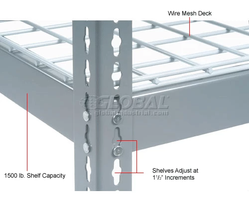Global Industrial Additional Shelf Level Boltless Wire Deck 48"Wx18"D, 1500 lbs. Capacity, GRY 9 Global Industrial Additional Shelf Level Boltless Wire Deck 48"Wx18"D, 1500 lbs. Capacity, GRY - Image 9