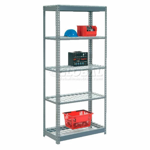 Global Industrial™ Heavy Duty Shelving 36"W x 12"D x 60"H With 5 Shelves - Wire Deck - Gray 2 Global Industrial™ Heavy Duty Shelving 36"W x 12"D x 60"H With 5 Shelves - Wire Deck - Gray - Image 2