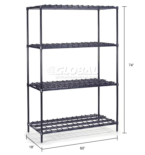 Nexel® Nexelon®, 4 Tier, Heavy Duty, Wire Shelving Starter Unit 60"W x 18"D x 74"H 18 Nexel® Nexelon®, 4 Tier, Heavy Duty, Wire Shelving Starter Unit 60"W x 18"D x 74"H - Image 18