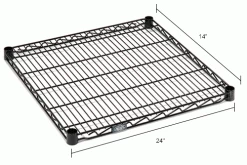 Nexel® S1424B Black Epoxy Wire Shelf 24"W x 14"D 13 Nexel® S1424B Black Epoxy Wire Shelf 24"W x 14"D -Shelving Sales Store 711071IN dim