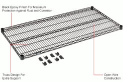 Nexel® S1436B Black Epoxy Wire Shelf 36"W x 14"D 10 Nexel® S1436B Black Epoxy Wire Shelf 36"W x 14"D -Shelving Sales Store 711073IN 1wco
