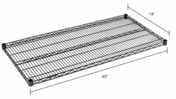 Nexel® S1448B Black Epoxy Wire Shelf 48"W x 14"D 11 Nexel® S1448B Black Epoxy Wire Shelf 48"W x 14"D -Shelving Sales Store 711075IN dim