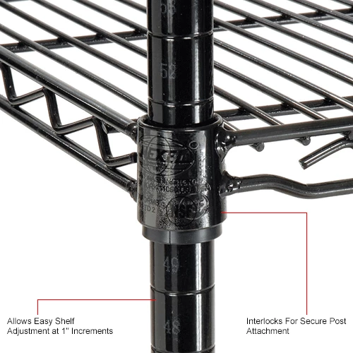 Nexel® S2148B Black Epoxy Wire Shelf 48"W x 21"D 4 Nexel® S2148B Black Epoxy Wire Shelf 48"W x 21"D - Image 4