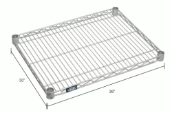 Nexel® S3036EP Nexelate® Wire Shelf 36"W x 30"D -Shelving Sales Store 711103IN dim