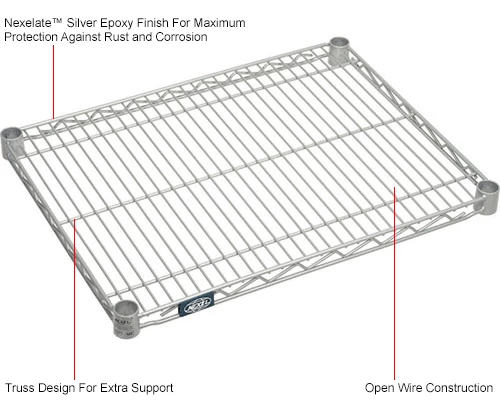Nexel® S3660EP Nexelate® Wire Shelf 60"W x 36"D 3 Nexel® S3660EP Nexelate® Wire Shelf 60"W x 36"D - Image 3