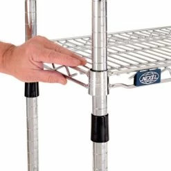 Nexel® Chrome, 4 Tier, Wire Shelving Starter Unit, 48"W x 12"D x 74"H -Shelving Sales Store 711198 06