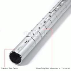 Nexel® P80S Stainless Steel Post 80"H - 4 Pack 15 Nexel® P80S Stainless Steel Post 80"H - 4 Pack -Shelving Sales Store 711218IN 1wco