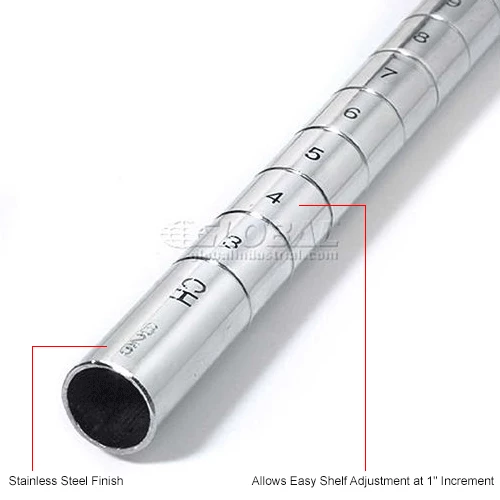 Nexel® P80S Stainless Steel Post 80"H - 4 Pack 6 Nexel® P80S Stainless Steel Post 80"H - 4 Pack - Image 6