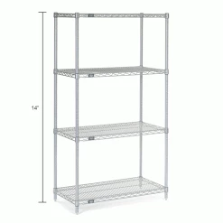 Nexel® P14C Chrome Post 14"H - 4 Pack 16 Nexel® P14C Chrome Post 14"H - 4 Pack -Shelving Sales Store 711235IN dim