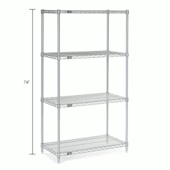 Nexel® P74C Chrome Post 74"H - 4 Pack 16 Nexel® P74C Chrome Post 74"H - 4 Pack -Shelving Sales Store 711255IN dim