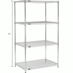 Nexel® P63S Stainless Steel Post 63"H - 4 Pack 18 Nexel® P63S Stainless Steel Post 63"H - 4 Pack -Shelving Sales Store 711258IN dim