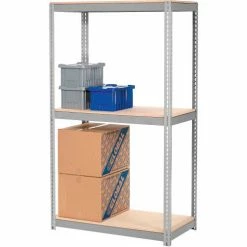 Global Industrial Expandable Add-On Rack 96"W x 36"D x 84"H With 3 Level Wood Deck 800 lb. Cap Per Level - Gray 24 Global Industrial Expandable Add-On Rack 96"W x 36"D x 84"H With 3 Level Wood Deck 800 lb. Cap Per Level - Gray -Shelving Sales Store 785560GY 01 1