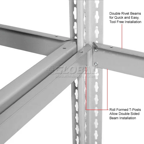 Global Industrial Expandable Add-On Rack 48x24x84 3 Level Wood Deck 1500 lb. Cap Per Level GRY 16 Global Industrial Expandable Add-On Rack 48x24x84 3 Level Wood Deck 1500 lb. Cap Per Level GRY - Image 16