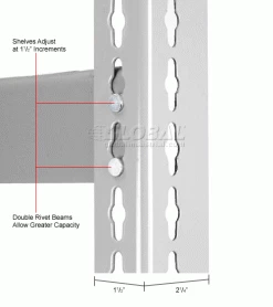 Global Industrial Expandable Starter Rack 96Wx24Dx84H, 3 Levels No Deck 1100lb Per Level, Gray 24 Global Industrial Expandable Starter Rack 96Wx24Dx84H, 3 Levels No Deck 1100lb Per Level, Gray -Shelving Sales Store 785609GY 3wco 8